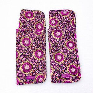 Vera Bradley Curling & Flat Iron Holder Bundle Raspberry Medallion Retired NWT